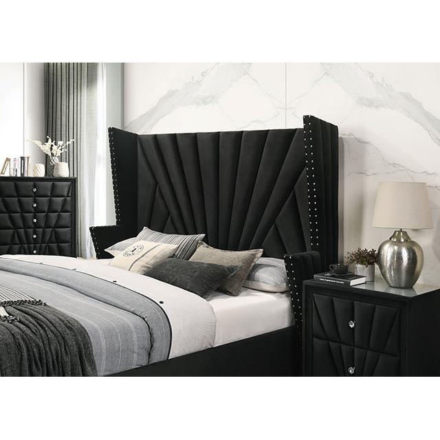  Color_Black  Size_Queen  -- Carissa CM7164BK-Q-BED Queen Bed IMAGE 3