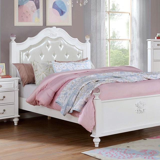  Size_Full  -- Belva Upholstered Poster Bed IMAGE 1