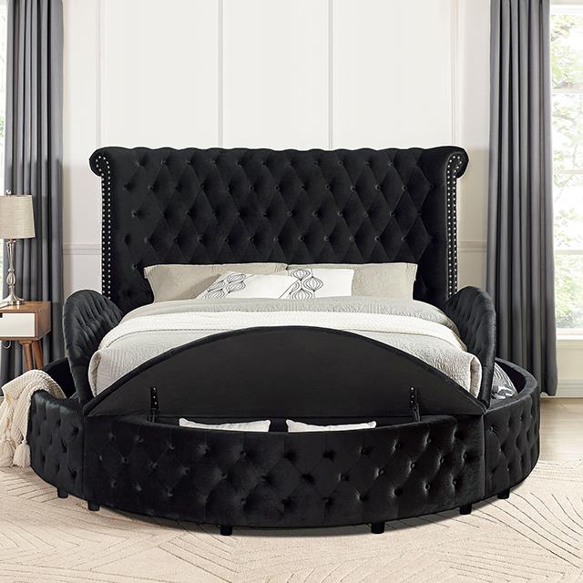  Color_Black  Size_King  -- Sansom Upholstered Platform Bed with Storage IMAGE 4