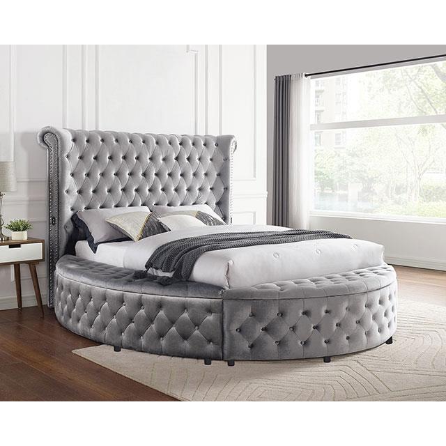  Color_Grey  Size_King  -- Sansom CM7178GY-EK-BED E.King Bed IMAGE 2
