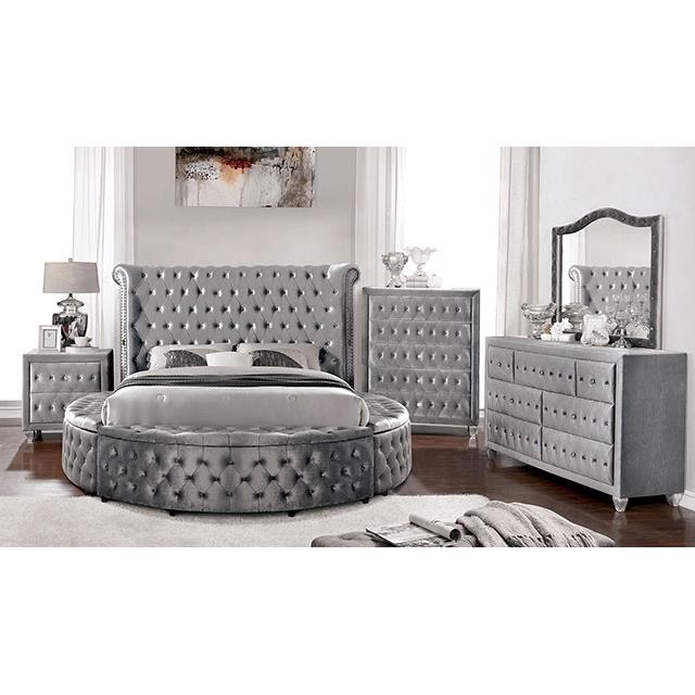  Color_Grey  Size_King  -- Sansom CM7178GY-EK-BED E.King Bed IMAGE 3