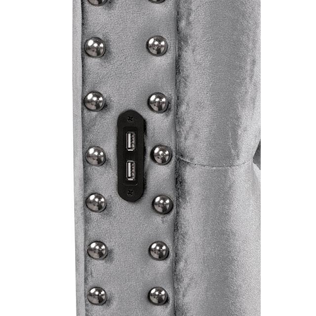  Color_Grey  Size_King  -- Sansom CM7178GY-EK-BED E.King Bed IMAGE 7