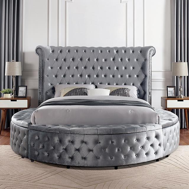  Color_Grey  Size_Queen  -- Sansom CM7178GY-Q-BED Queen Bed IMAGE 4