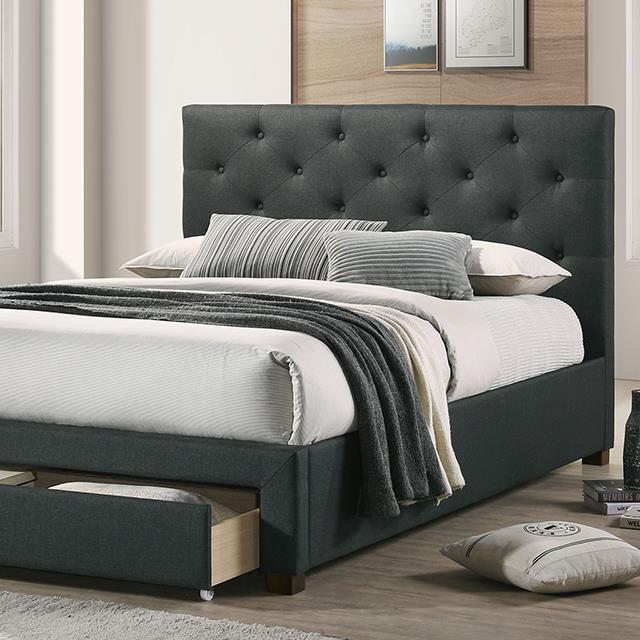  Color_Dark Grey  Size_Queen  -- Sybella CM7218DG-Q-BED Queen Bed IMAGE 1