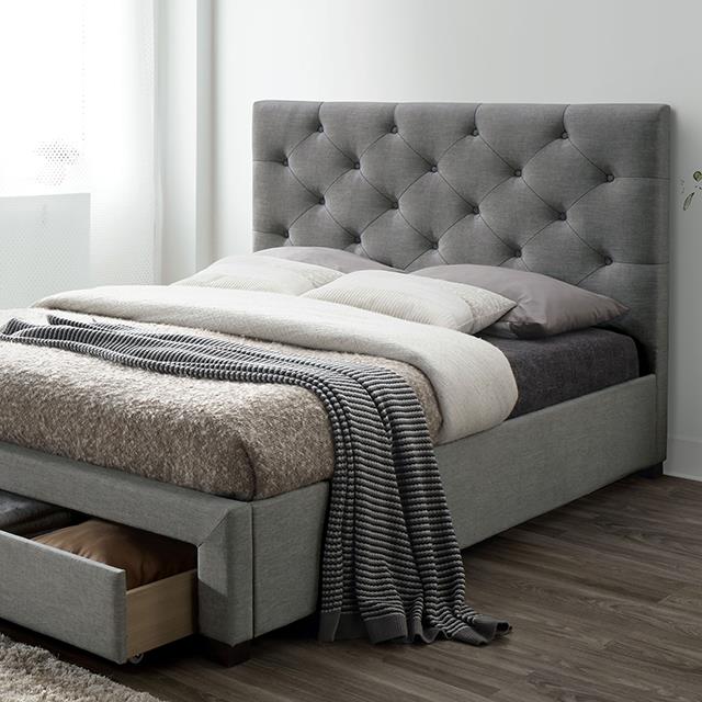  Color_Grey  Size_California King  -- Sybella CM7218GY-CK-BED Cal.King Bed IMAGE 1
