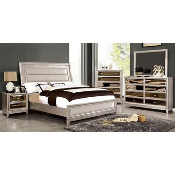  Color_Champagne  Size_King  -- Furniture of America Golva Upholstered Panel Bed IMAGE 1