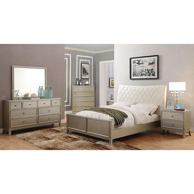  Size_California King  -- Furniture of America Enid Panel Bed IMAGE 1
