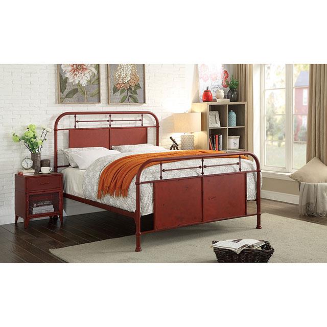  Color_Distressed Red  Size_Twin  -- Haldus CM7502RD-T Twin Bed IMAGE 1