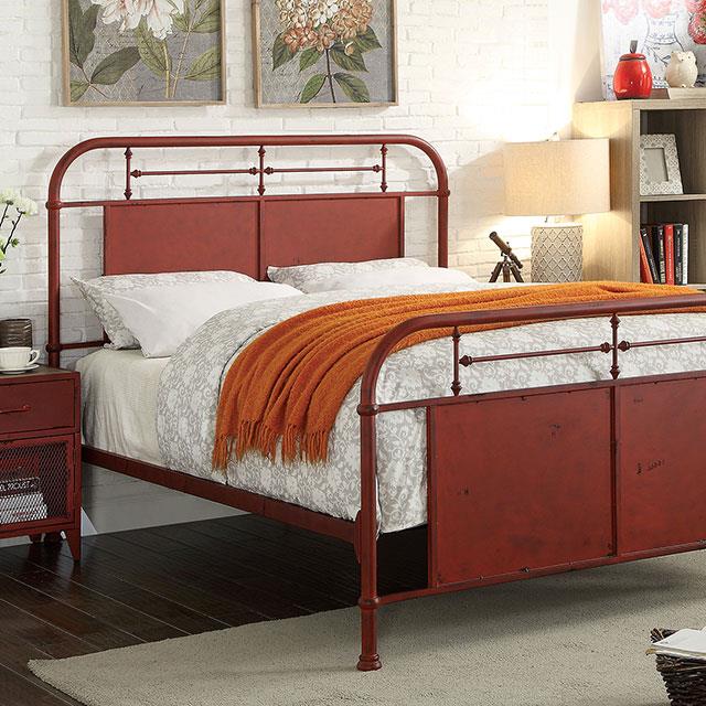  Color_Distressed Red  Size_Twin  -- Haldus CM7502RD-T Twin Bed IMAGE 3