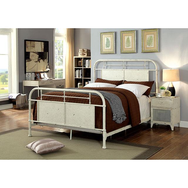  Color_Distressed White  Size_King  -- Haldus CM7502WH-EK E.King Bed IMAGE 1