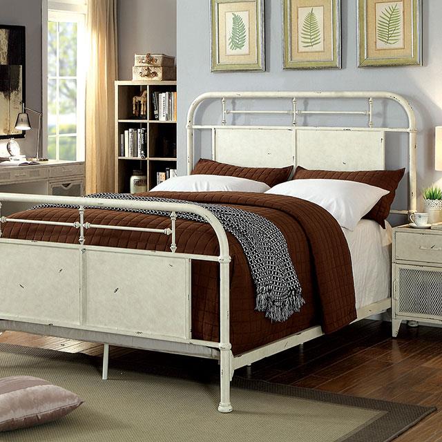  Color_Distressed White  Size_King  -- Haldus CM7502WH-EK E.King Bed IMAGE 2