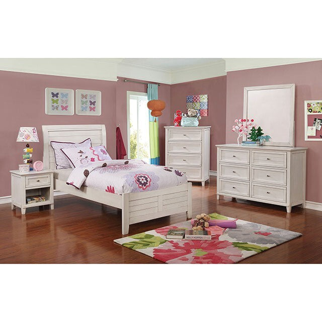  Color_Antique White  Size_Twin  -- Brogan CM7517WH-T-BED Twin Bed IMAGE 3