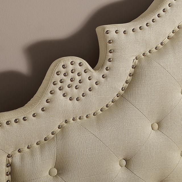  Color_Beige  Size_California King  -- Furniture of America Aubree King Bed IMAGE 4