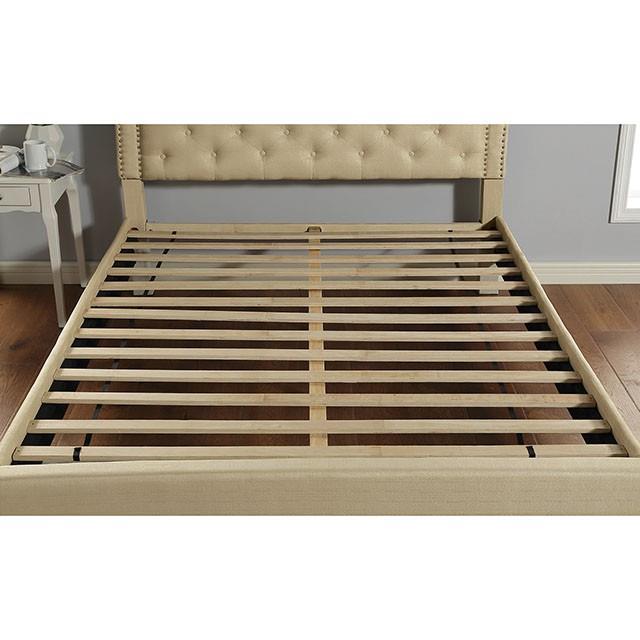 Color_Beige  Size_California King  -- Furniture of America Aubree King Bed IMAGE 5