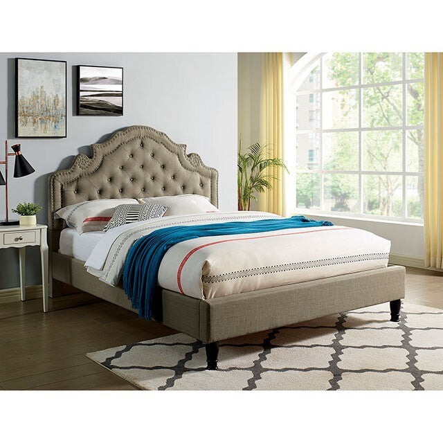  Color_Grey  Size_King  -- Aubree CM7537GY-EK-BED E.King Bed IMAGE 2