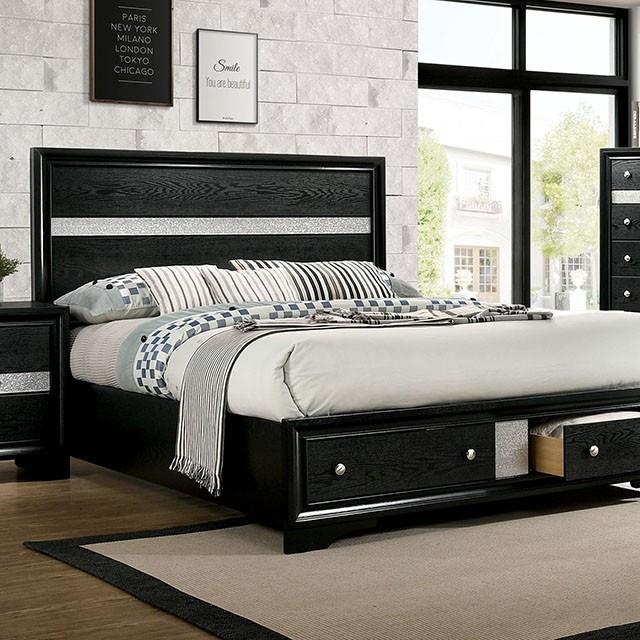  Color_Black  Size_Queen  -- Chrissy CM7552BK-Q-BED Queen Bed IMAGE 1