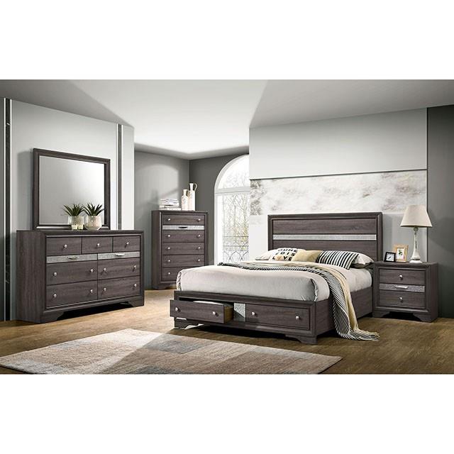  Color_Grey  Size_King  -- Chrissy CM7552GY-EK-BED E.King Bed IMAGE 2