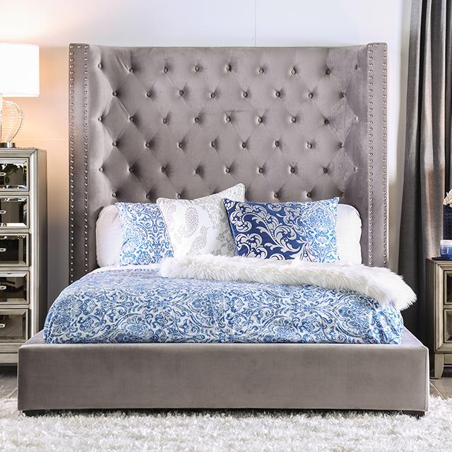  Color_Grey  Size_King  -- Rosabelle Upholstered Platform Bed IMAGE 3