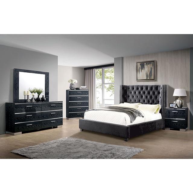  Color_Dark Grey  Size_Queen  -- Cayla CM7779DG-Q-BED Queen Bed IMAGE 2