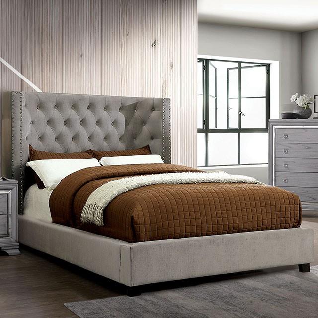  Color_Grey  Size_California King  -- Cayla CM7779GY-CK-BED-VN Cal.King Bed IMAGE 1