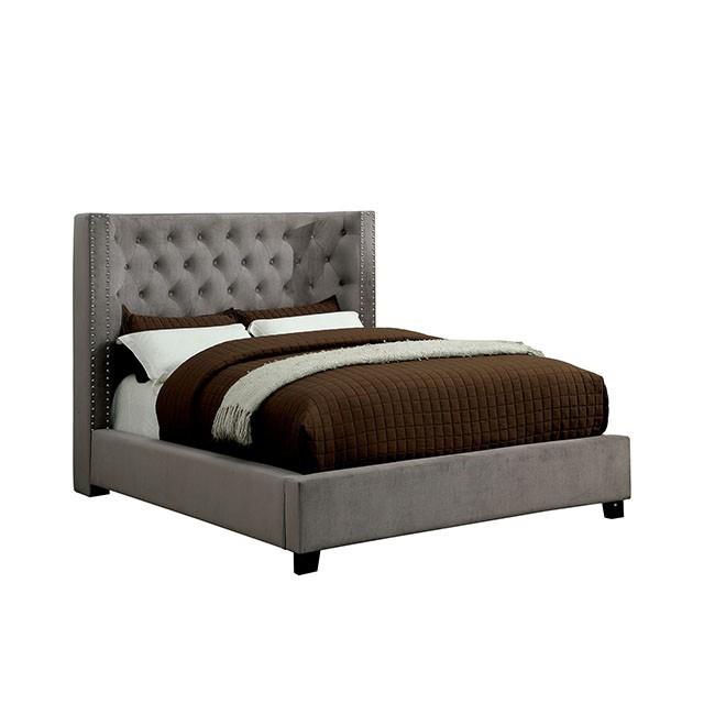  Color_Grey  Size_California King  -- Cayla CM7779GY-CK-BED-VN Cal.King Bed IMAGE 7
