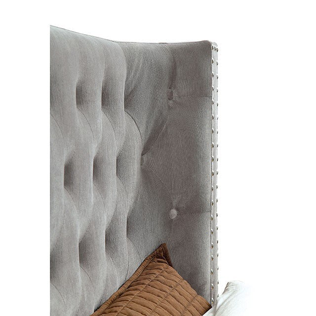  Color_Grey  Size_King  -- Cayla CM7779GY-EK-BED-VN E.King Bed IMAGE 4