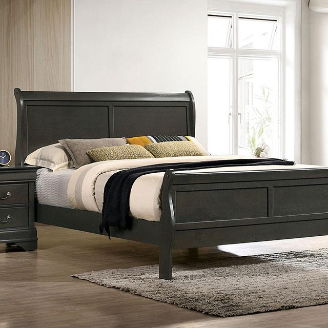  Color_Grey  Size_King  -- Louis Philippe CM7966GY-EK-BED E.King Bed IMAGE 1