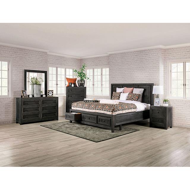  Furniture of America Oakridge EM7074DG-EK-BED E.King Bed IMAGE 1