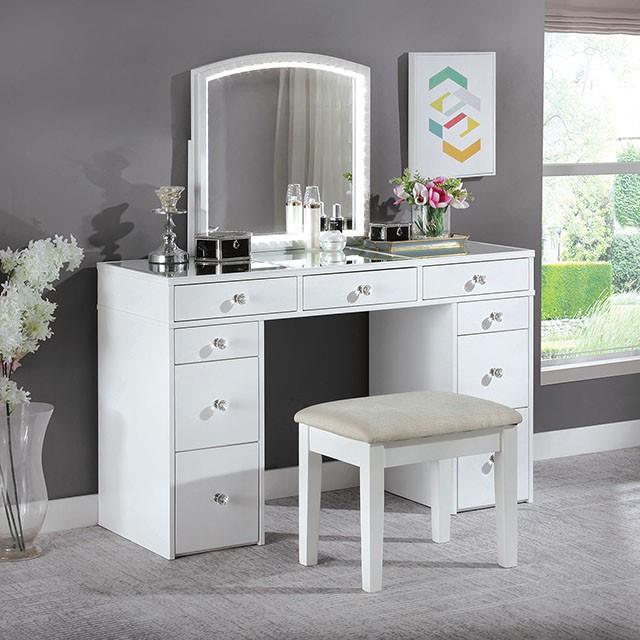  Furniture of America Louise FOA-DK5240-SET Vanity W/ Stool IMAGE 1