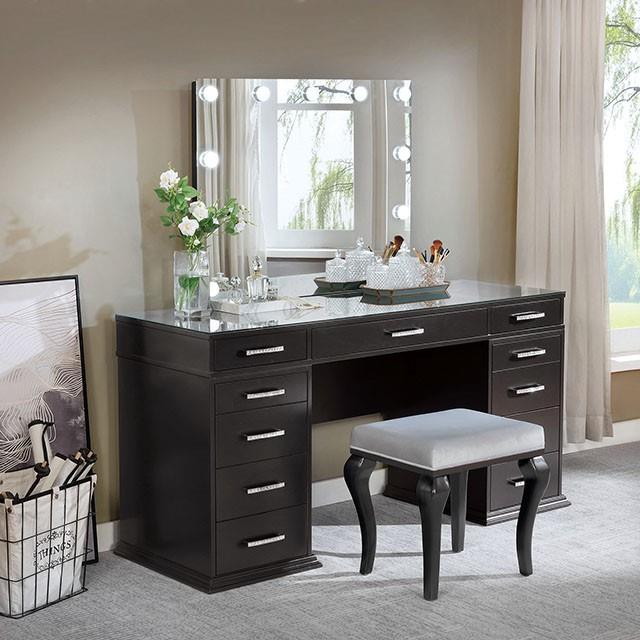  Furniture of America Valentina FOA-DK5682DG-PK Vanity Set IMAGE 1