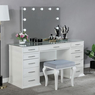  Furniture of America Valentina FOA-DK5682WH-PK Vanity Set IMAGE 1