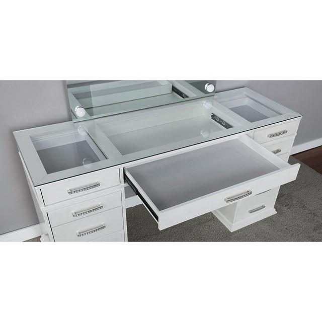  Furniture of America Valentina FOA-DK5682WH-PK Vanity Set IMAGE 2