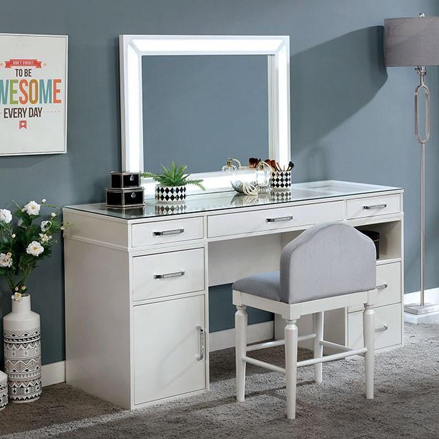  Furniture of America Vickie FOA-DK5684WH-PK Vanity Set IMAGE 1