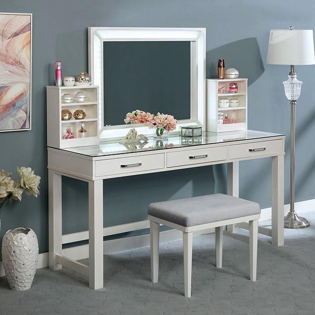  Furniture of America Stephanie FOA-DK5685WH-PK Vanity Set IMAGE 1