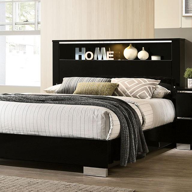  Size_California King  -- Furniture of America Carlie Bookcase Bed IMAGE 1