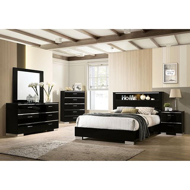  Size_California King  -- Furniture of America Carlie Bookcase Bed IMAGE 2