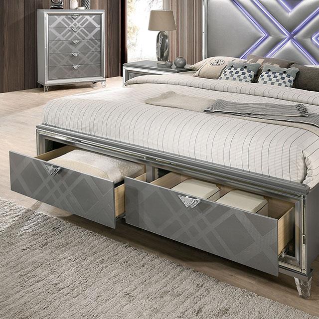  Color_Silver  Size_King  --  Emmeline FOA7147EK-BED E.King Bed IMAGE 5