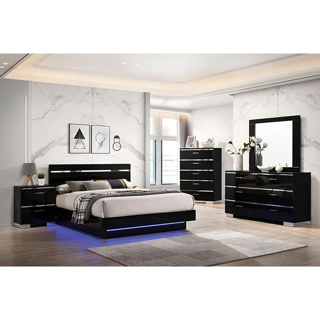  Color_Black/chrome  Size_California King  -- Erlach Panel Bed IMAGE 2