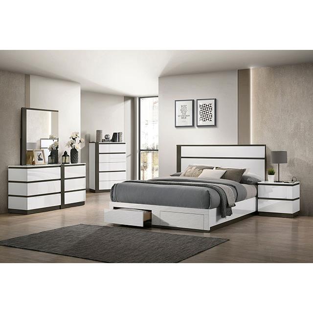  Furniture of America Birsfelden FOA7225WH-DR-Q-BED Queen Bed IMAGE 1