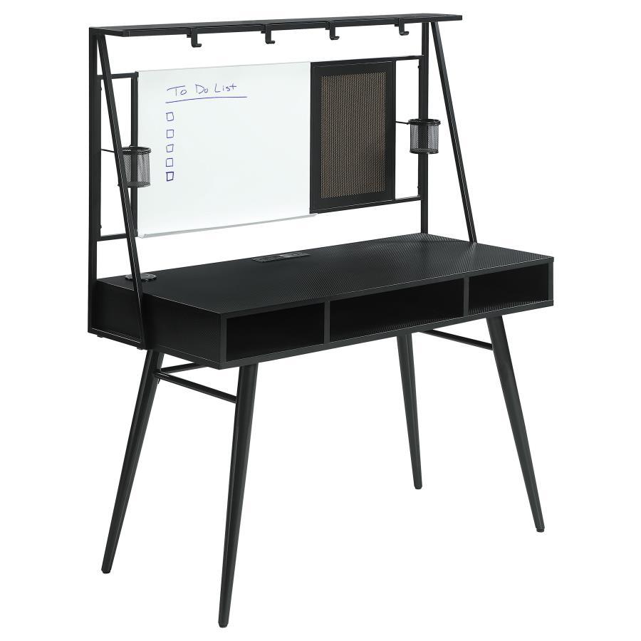  Coaster Furniture Jessie 801404 47-inch Writing Desk with Whiteboard and USB - Black IMAGE 1