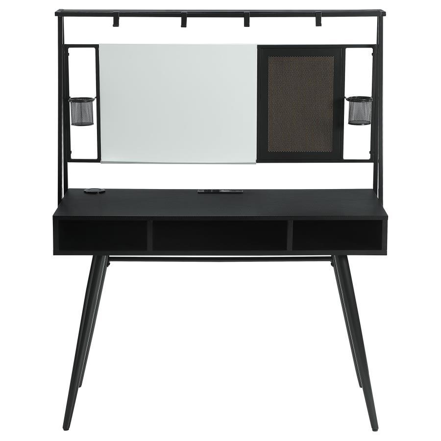  Coaster Furniture Jessie 801404 47-inch Writing Desk with Whiteboard and USB - Black IMAGE 1