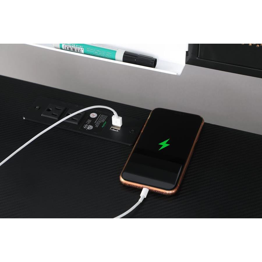  Coaster Furniture Jessie 801404 47-inch Writing Desk with Whiteboard and USB - Black IMAGE 8