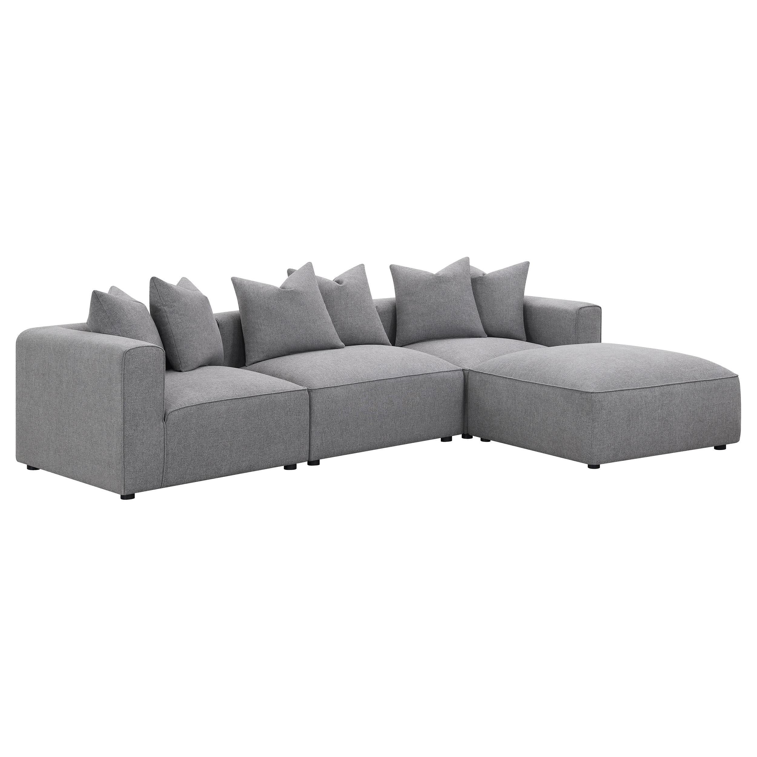  Coaster Furniture Jennifer 551596 Square Upholstered Ottoman - Grey IMAGE 4
