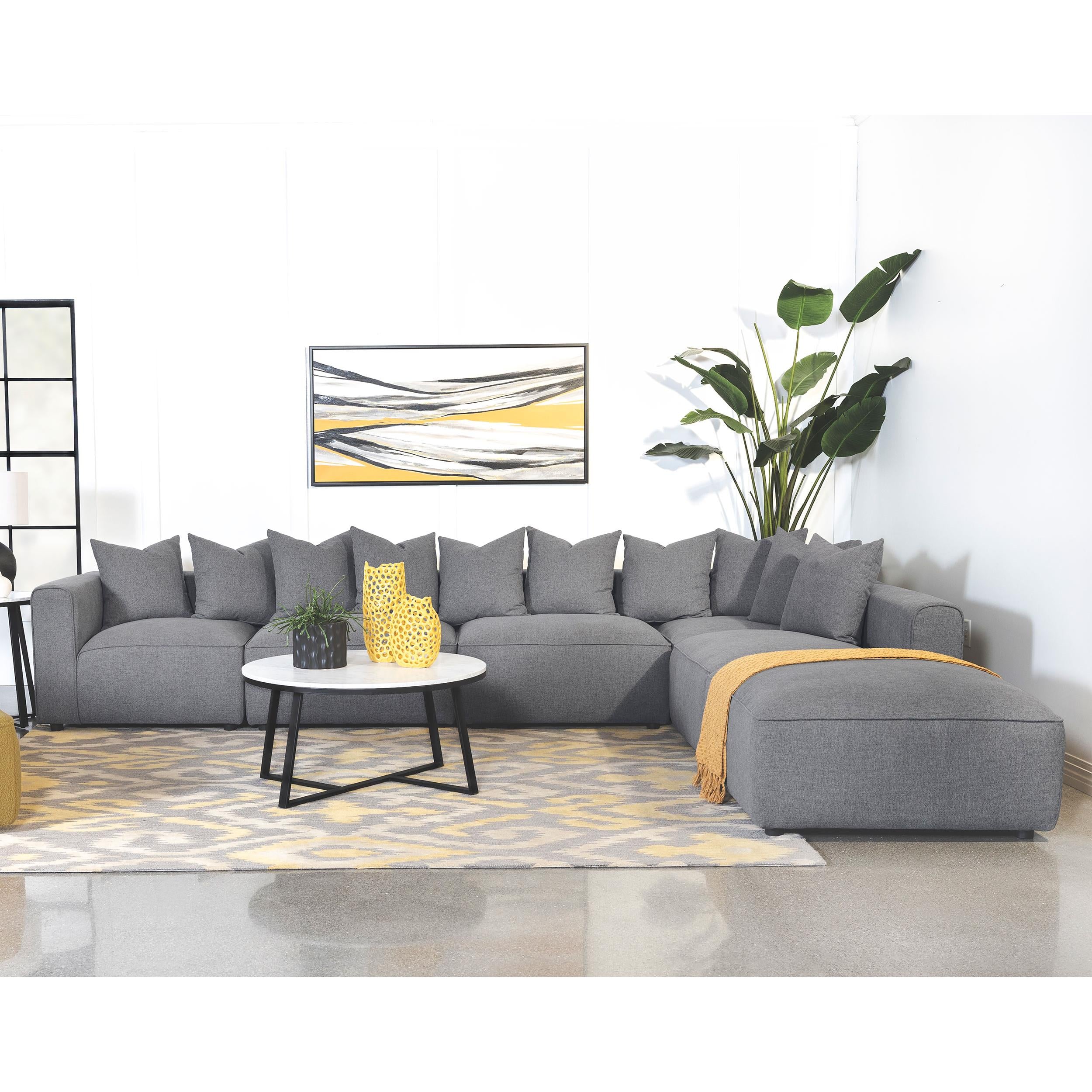  Coaster Furniture Jennifer 551594-SET 6 pc Tight Seat Modular Sectional - Grey IMAGE 15