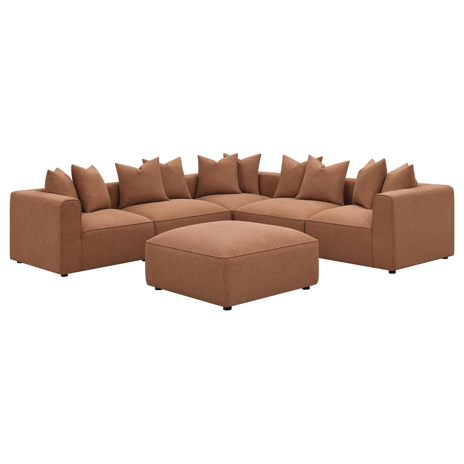  Coaster Furniture Jennifer 551593 Square Upholstered Ottoman - Terracotta IMAGE 5