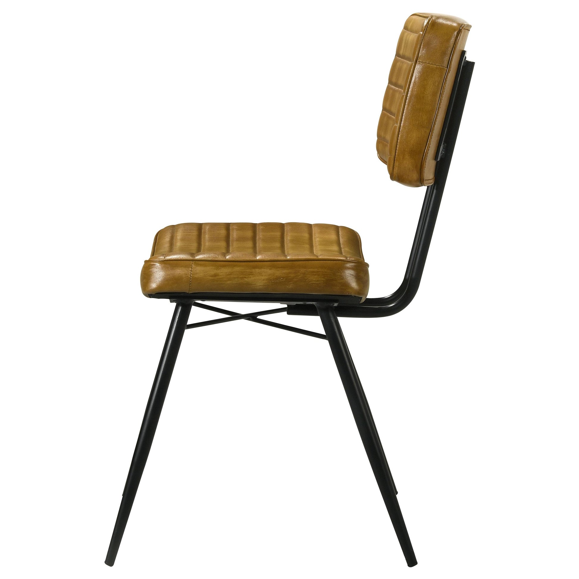  Coaster Furniture Misty 110642 Leather Upholstered Dining Side Chair - Camel IMAGE 4