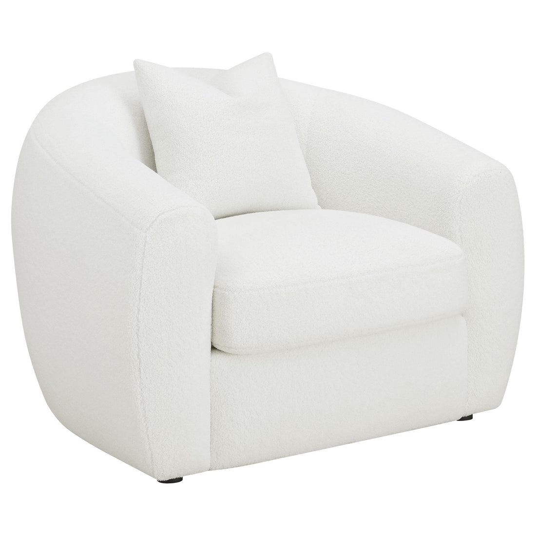  Coaster Furniture Isabella 509873 Faux Sheepskin Upholstered Accent Chair - Natural IMAGE 1