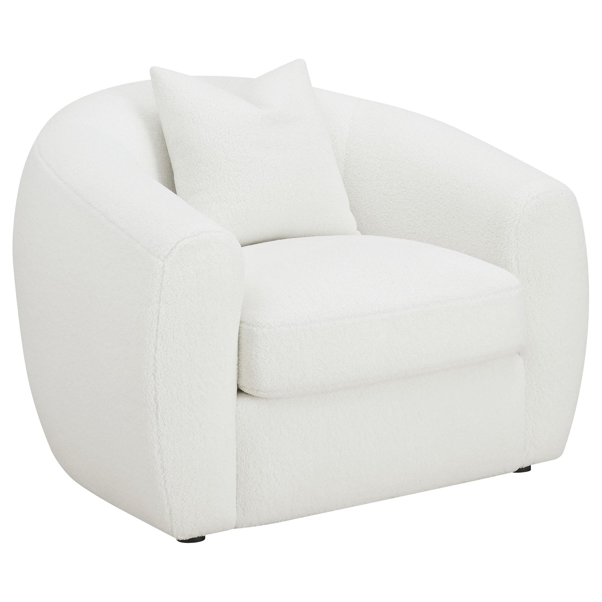  Coaster Furniture Isabella 509873 Faux Sheepskin Upholstered Accent Chair - Natural IMAGE 1