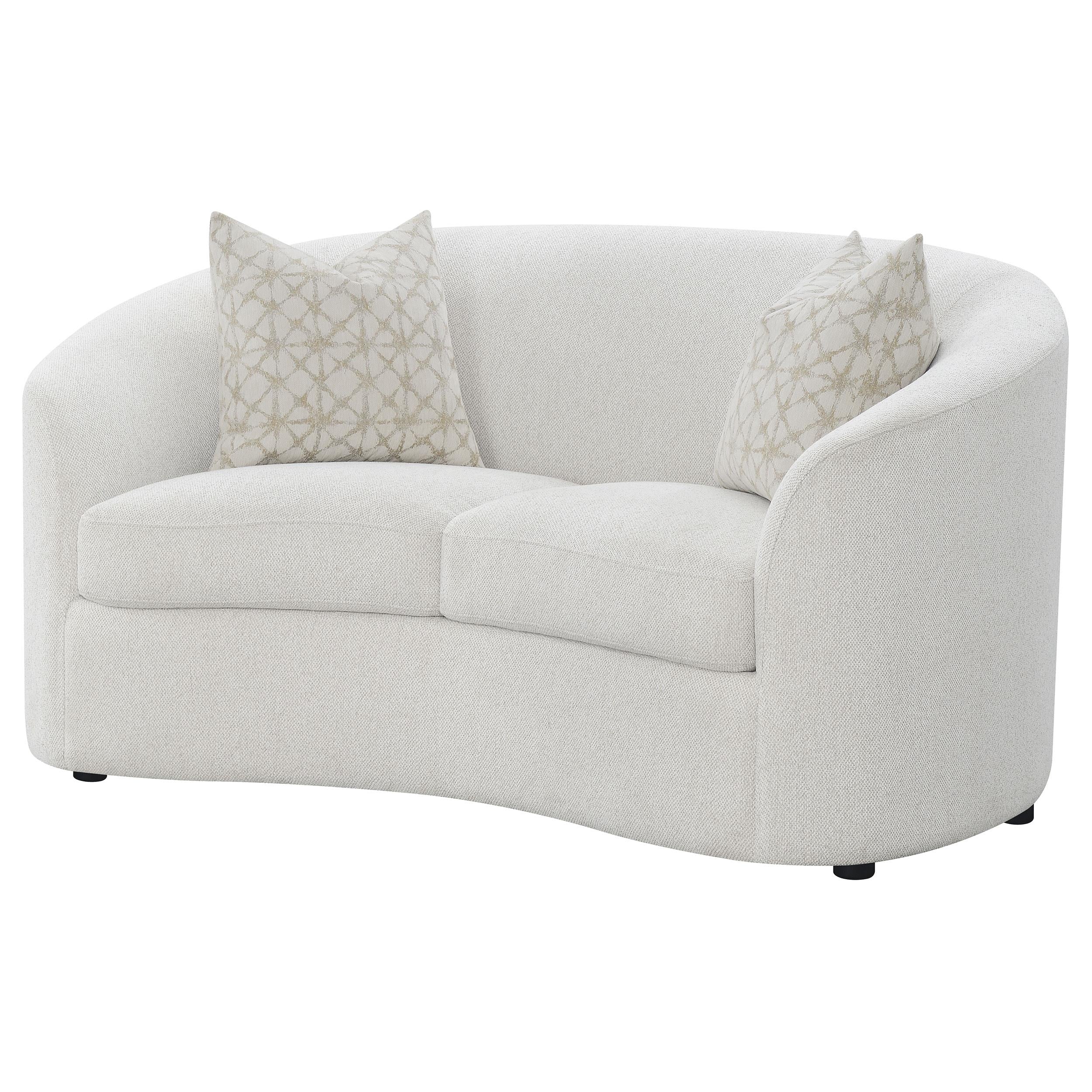  Coaster Furniture Rainn 509172 Boucle Upholstered Sloped Arm Loveseat - Latte IMAGE 3