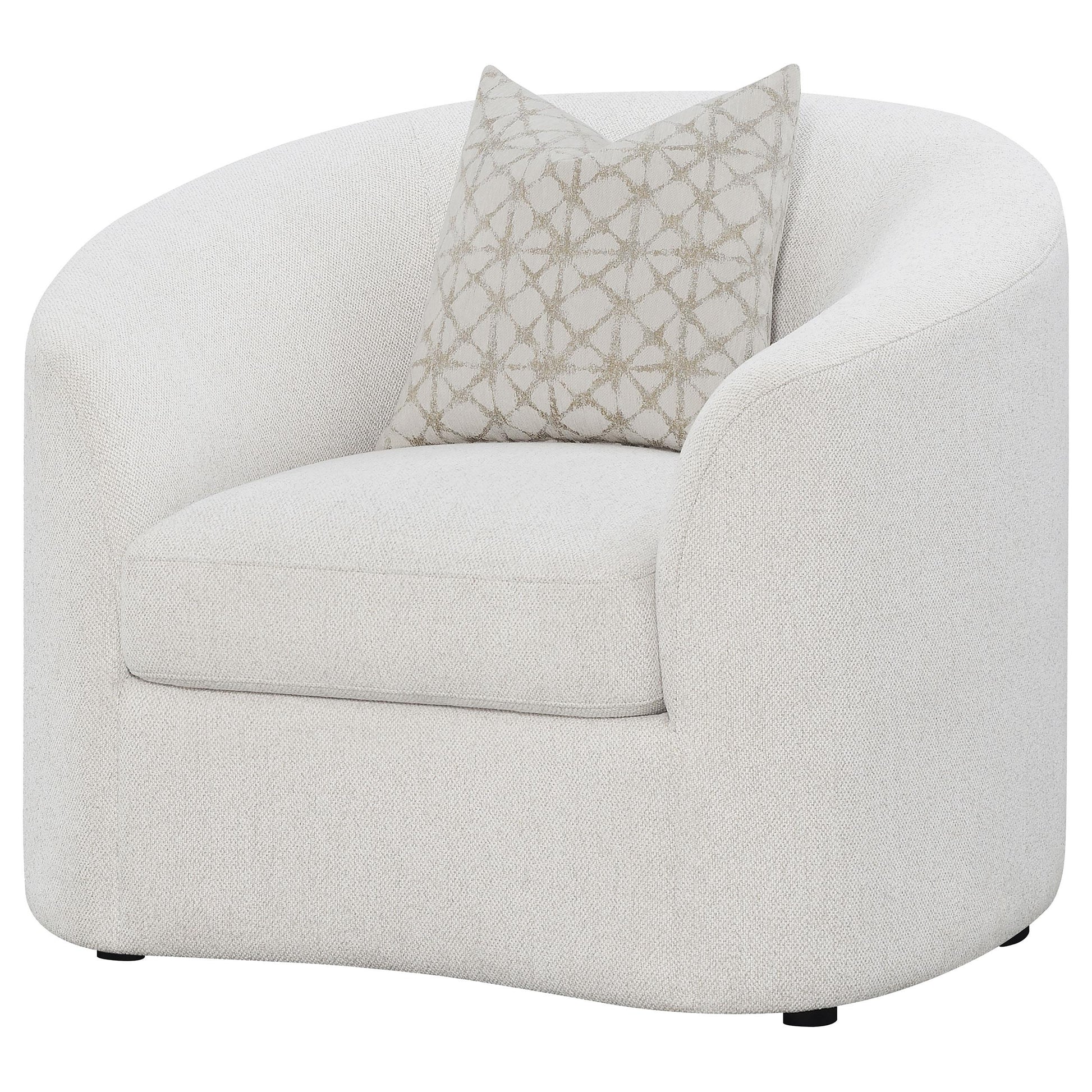  Coaster Furniture Rainn 509173 Boucle Upholstered Sloped Arm Accent Chair - Latte IMAGE 3
